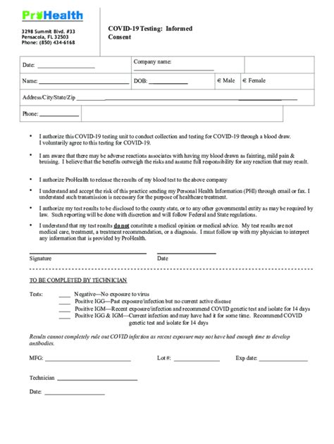 Covid Positive Test Result Template for CVS Format