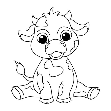 Cow and calf coloring page