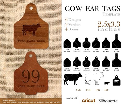 Cow Ear Tag Template Design Example 2