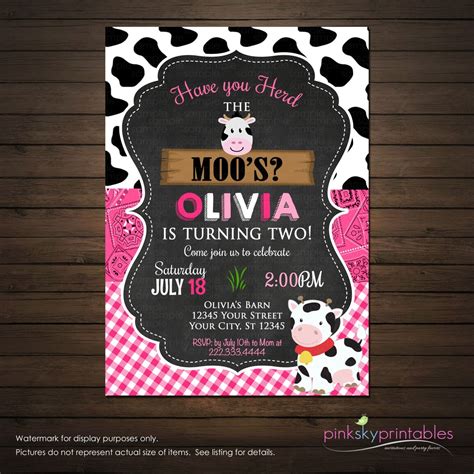 Free Cow Invitation Templates