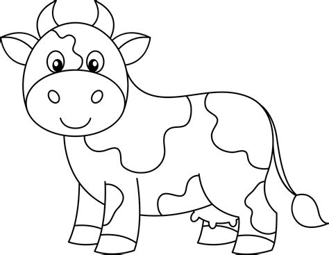 Cow Outline Templates For Kids Education