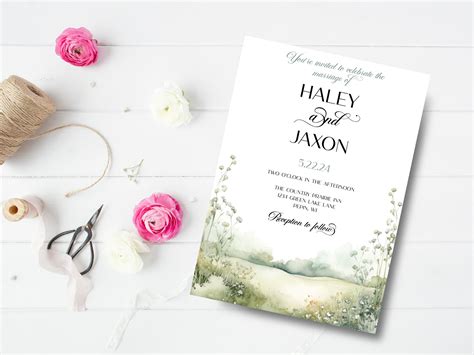 Cow Print Outdoor Wedding Invitation