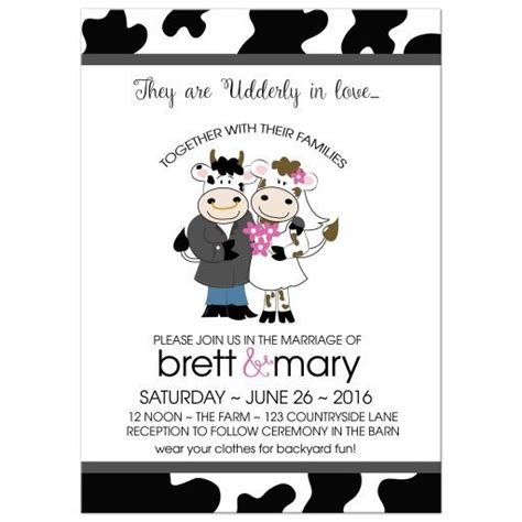 Cow Print Wedding Invitation