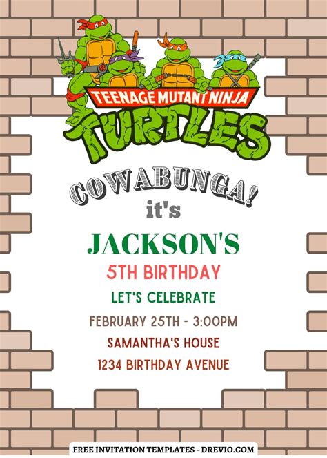 Cowabunga Birthday Invitation Template