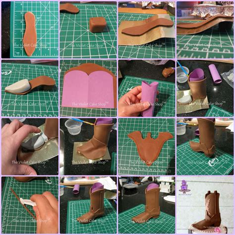 Cowboy boot fondant template 3D printing