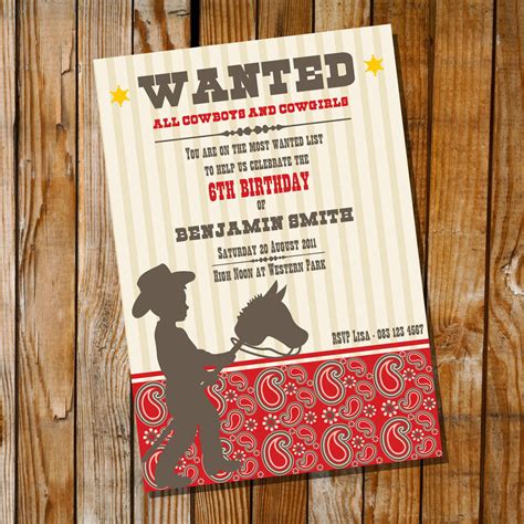 Cowboy Cow Invitation Template