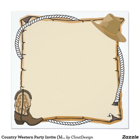 Cowboy hat invitation template