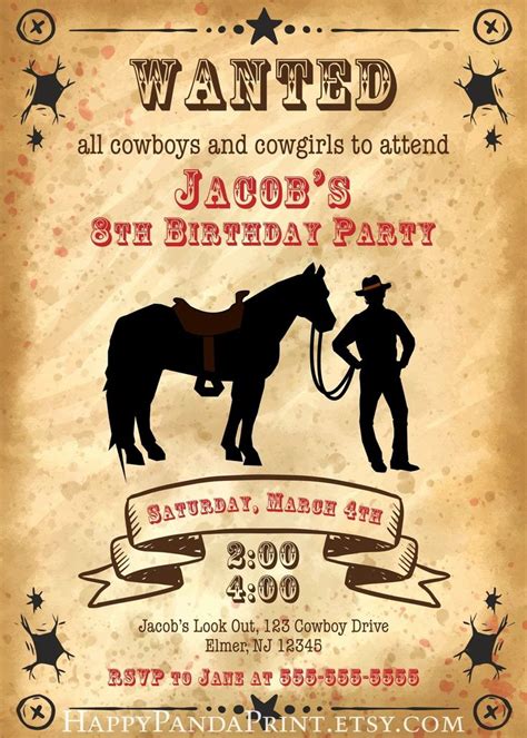 Cowboy Invitation Template 1