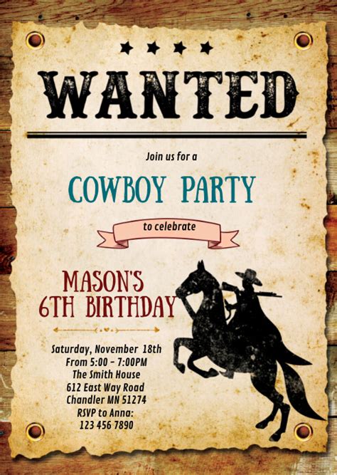 Cowboy Invitation Template 7