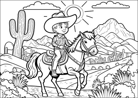 Cowboy Life Coloring Pages