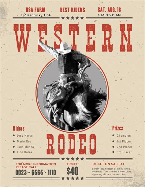 Cowboy Rodeo Flyer Template