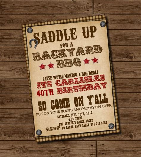 Cowboy-Themed Birthday Invitation Template