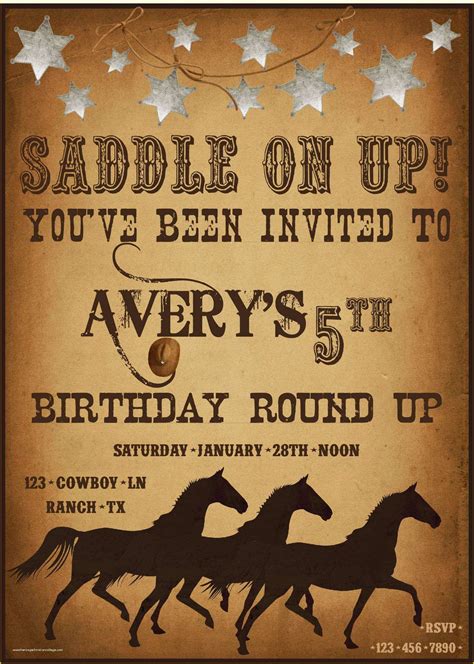 Cowboy Themed Invitation Template