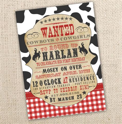 Cowboy Themed Invitations