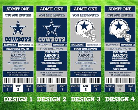 Dallas Cowboys Ticket Template 1