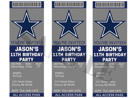 Dallas Cowboys Ticket Template 6