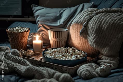 Cozy movie night setup