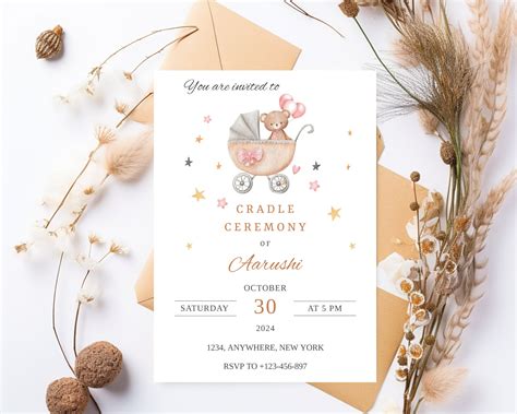 Cradle Ceremony Invitation Template 8