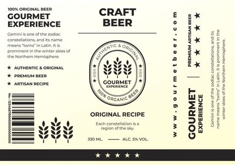 Craft beer label templates with various designs