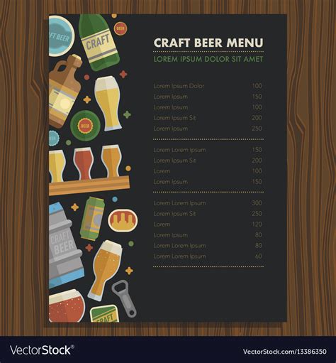 Craft Beer Menu Template in Word