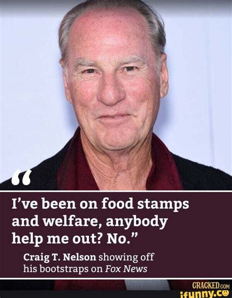 Craig T. Nelson with a food stamp recipient