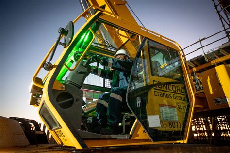 Crane operator working on a construction site