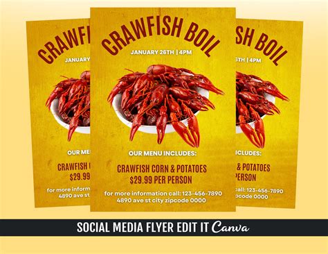 Crawfish Boil Flyer Template Free Download