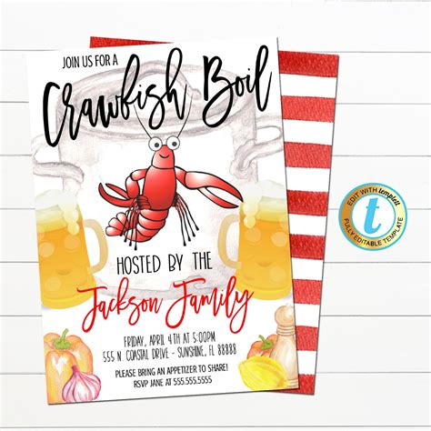 Crawfish Boil Invitation Design