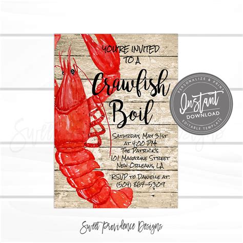 Crawfish Boil Invitation Template 2