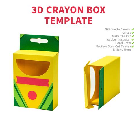 Crayola Crayon Box Template with Lid