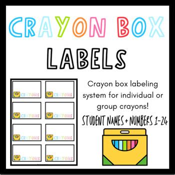 Image of a crayon box with labels