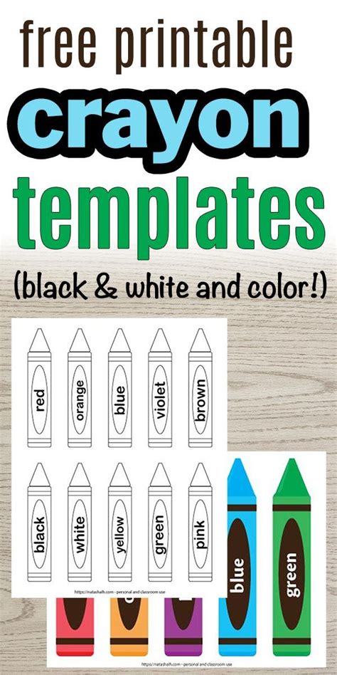 Image of a printable crayon label template