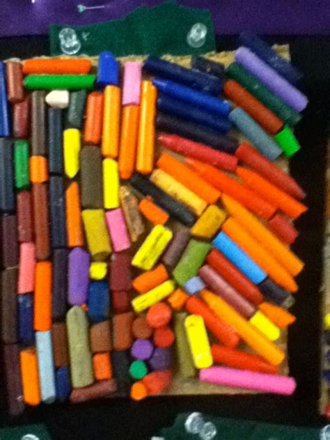 A crayon mosaic art piece