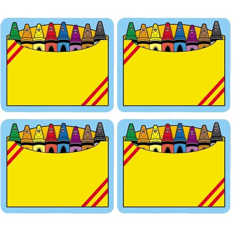 Crayon name tag template for classroom use