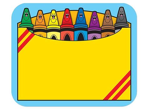 Crayon name tag template for kids