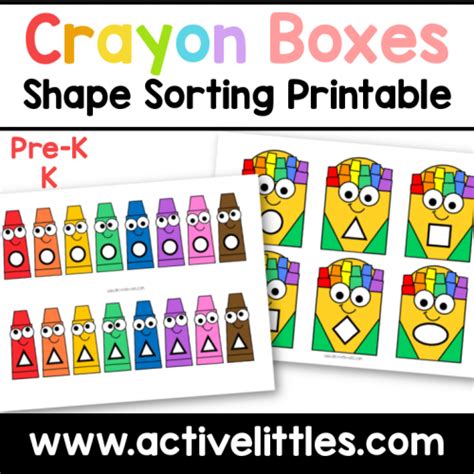 Crayon Shape Sorting Template Image