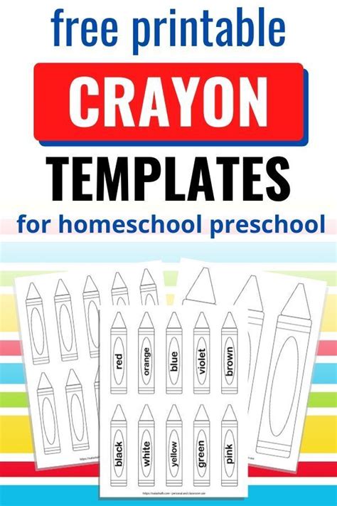 Crayon Templates for Homeschool Image