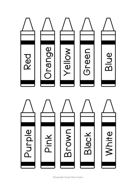 Crayon Templates for Preschool Image