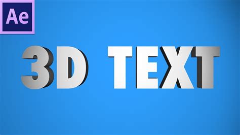 Create 3D text in After Effects