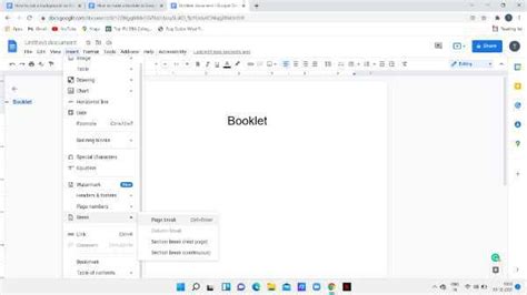 Create Booklet in Google Docs Screenshot