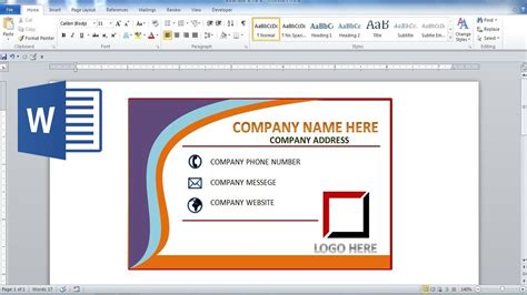 Create Business Cards in Word