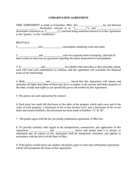 Create Cohabitation Agreement