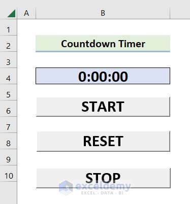 Create Countdown in Excel