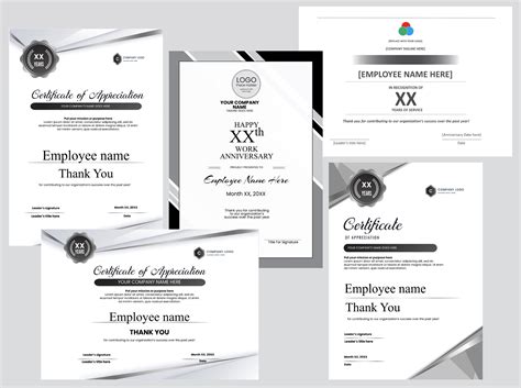 create custom work anniversary certificate