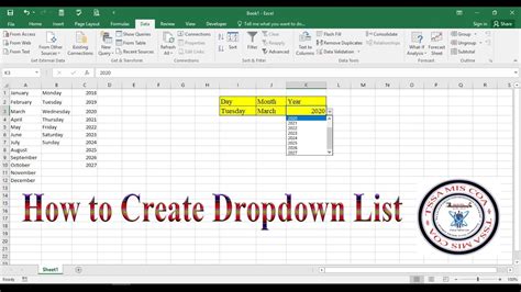 Create Dropdown in Excel Sheet