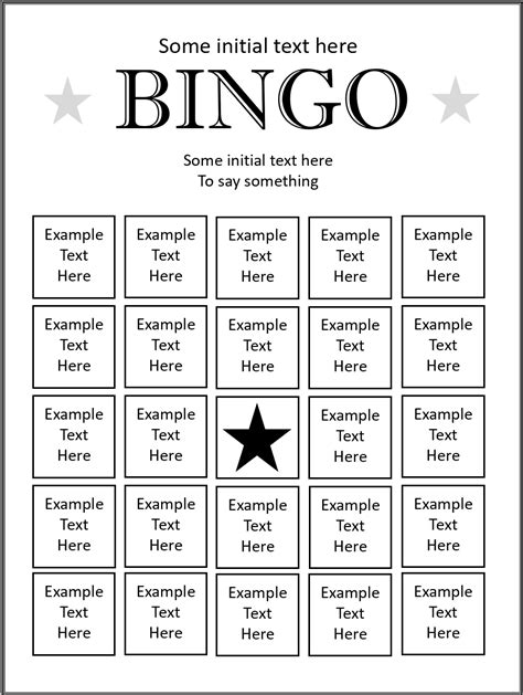 Create Editable Bingo Board Template