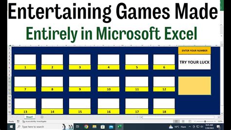 Create Excel Games