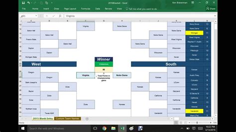 Create Excel March Madness Bracket