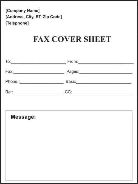 Create Fax Cover Sheet