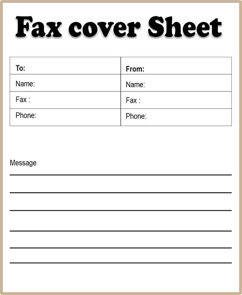 Create Fax Cover Sheet Template